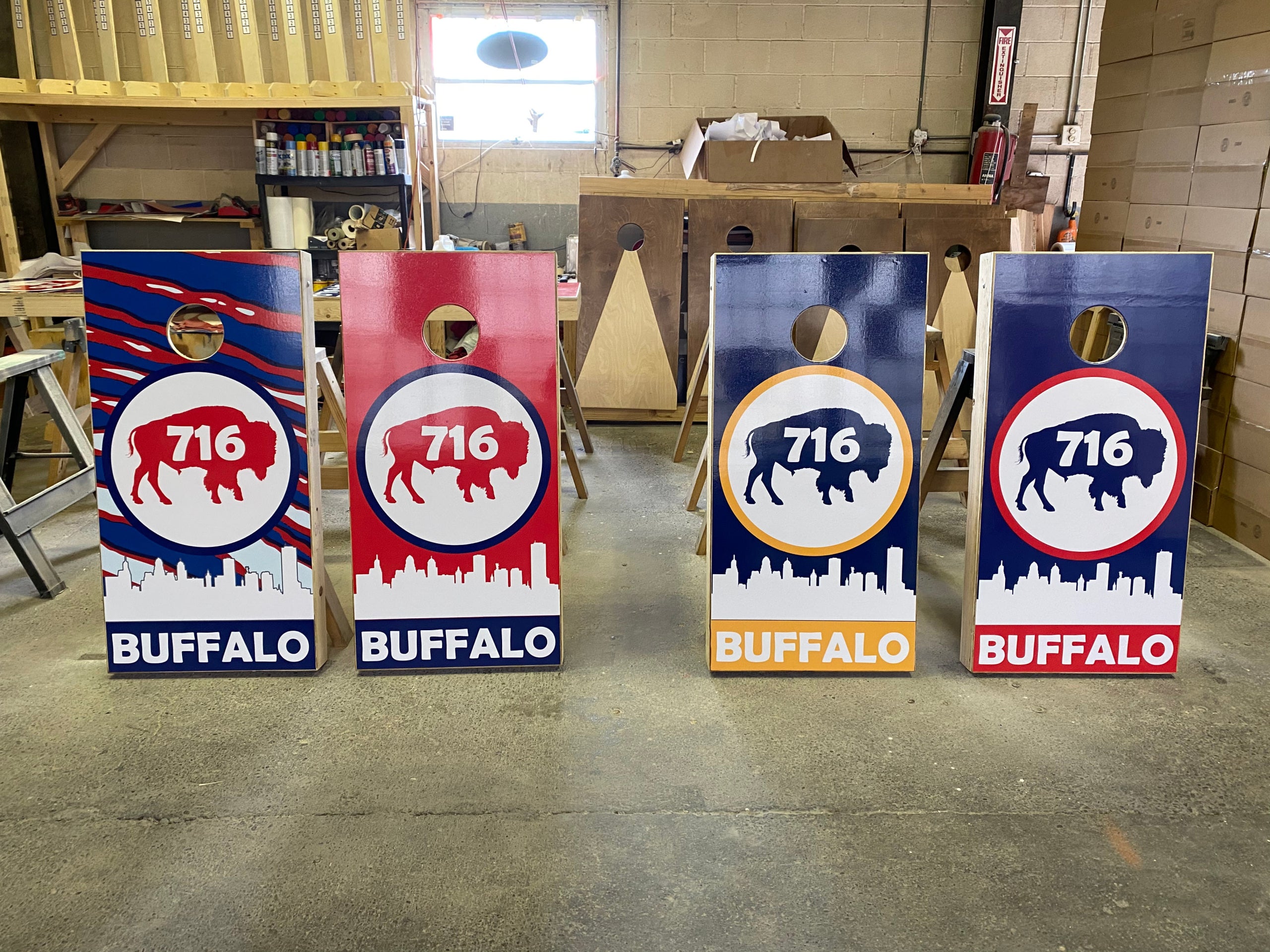 University at Buffalo Border Cornhole Board