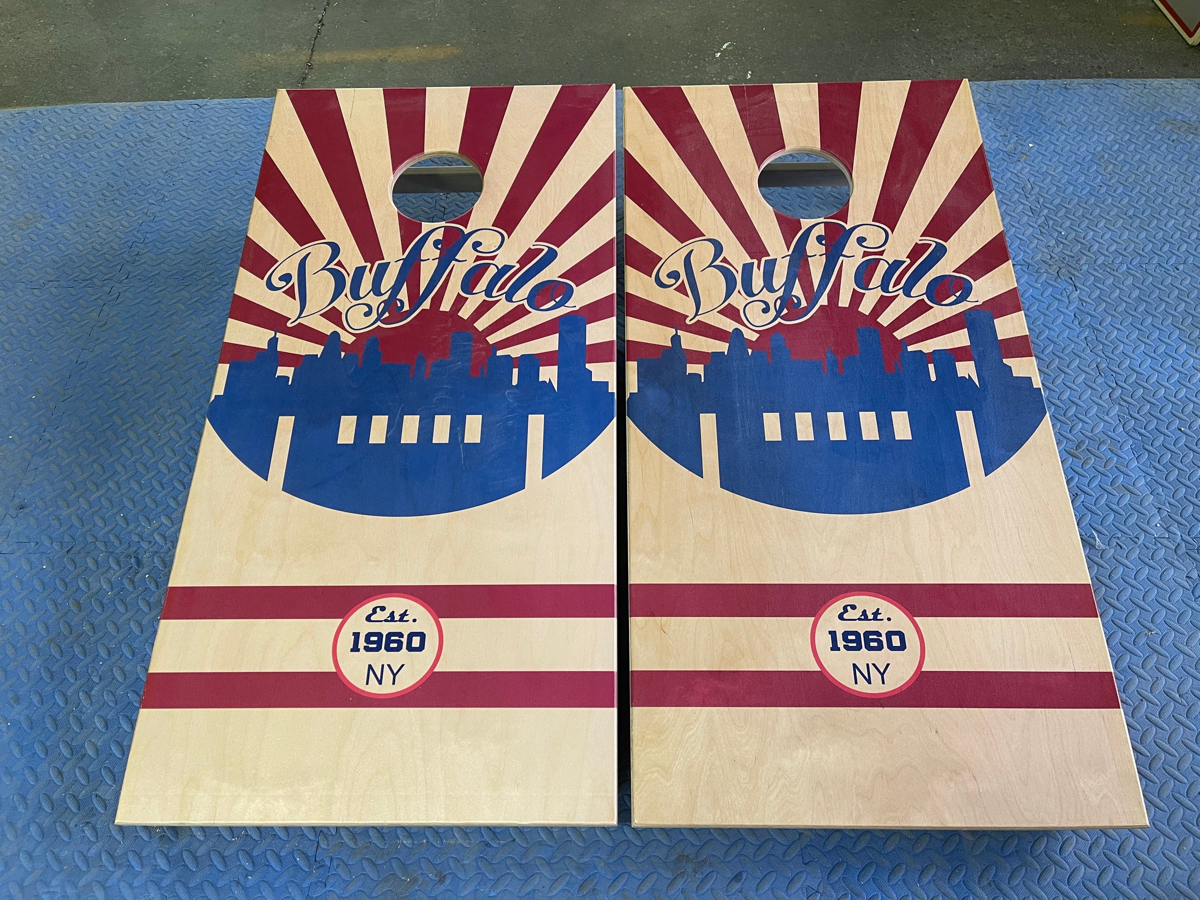 New York Giants Version 5 Cornhole Wraps - Set of 2 - Custom